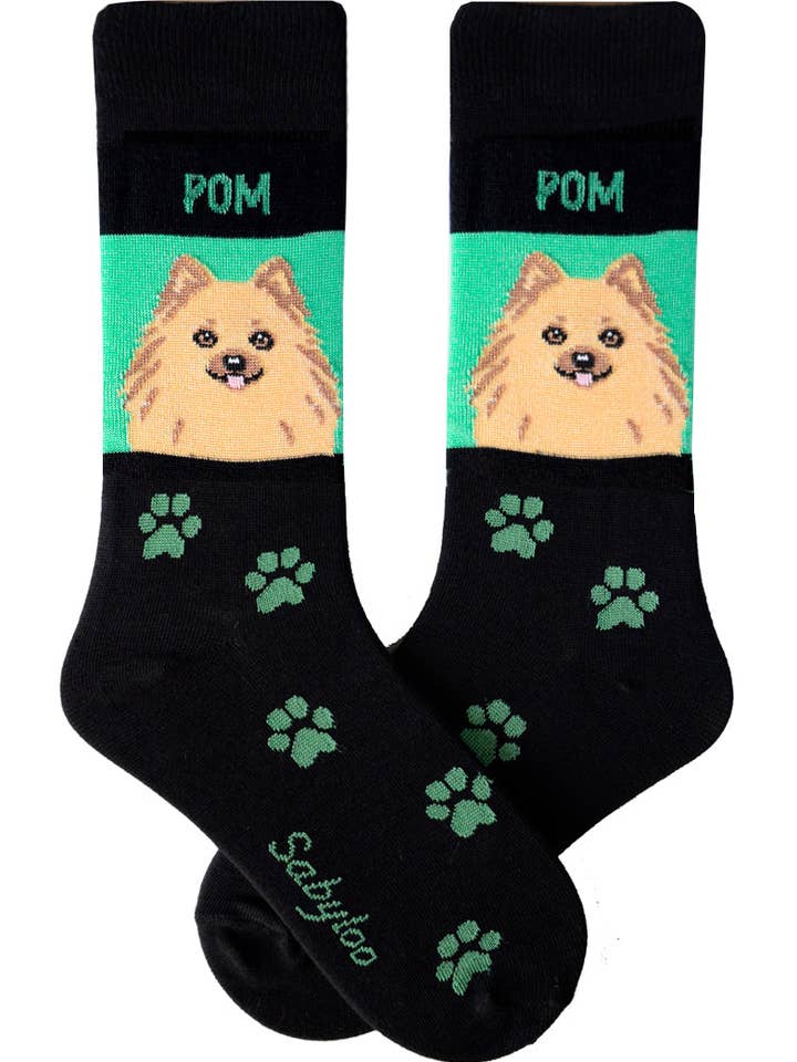 Pomeranian Dog Socks Tan for wholesale by Sabyloo