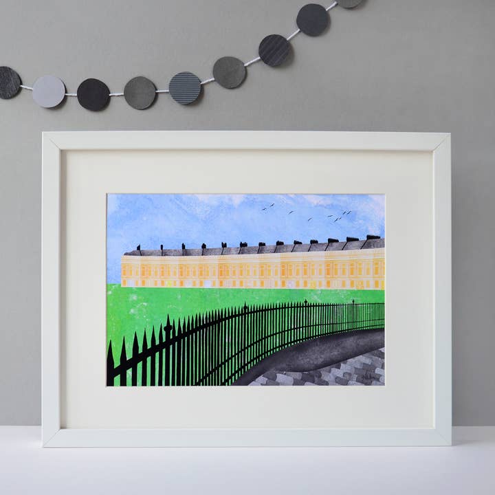 Royal Crescent, Bath, Art Print for wholesale by Fiona Clabon Illustration