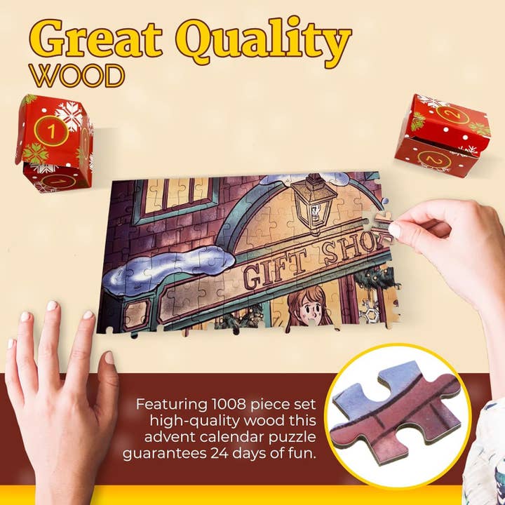 4E's Novelty - Wholesale Puzzle - Adult - 4E's Christmas Advent Calendar Jigsaw – 1008 Pcs, 24 Days