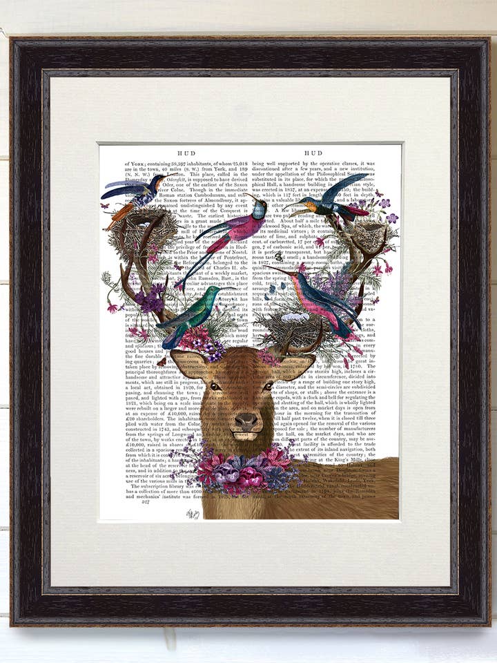 Deer Birdkeeper Tropical Bird Nests, Book Print / Art Print for wholesale by FabFunky Ltd