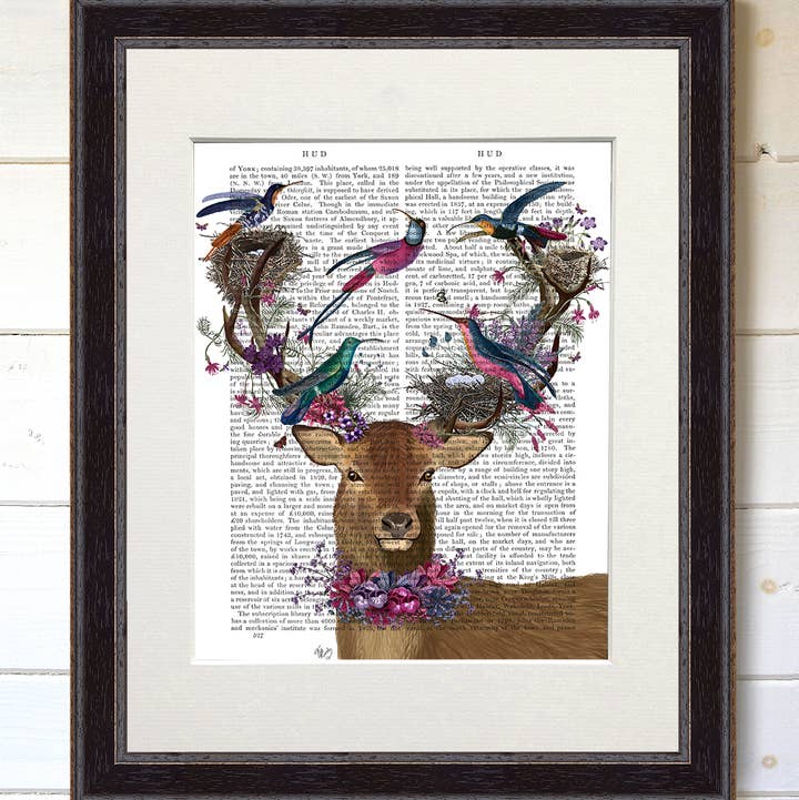Deer Birdkeeper Tropical Bird Nests, Book Print / Art Print for wholesale by FabFunky Ltd