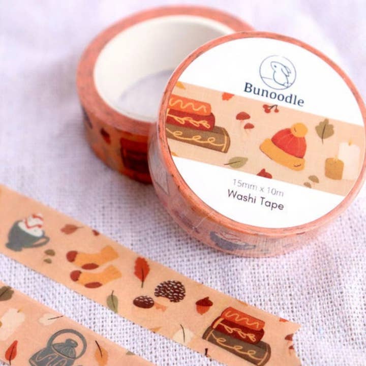 Cozy Autumn Washi Tape for wholesale by Bunoodle Design Co.