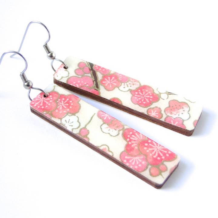 Rosa Sakura Långa örhängen för wholesale av Prettykiku