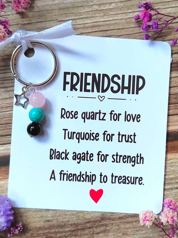 Abrazo de bolsillo de amistad, tarjeta de amistad, llavero de piedra preciosa para venta al por mayor de Colourful CeCe