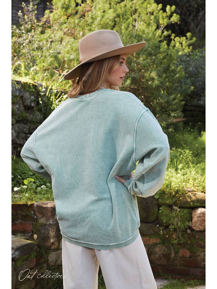 OAT COLLECTIVE - Wholesale Graphic Sweatshirt - Women's - USA EST.1776 Thermal Vintage Pullover6