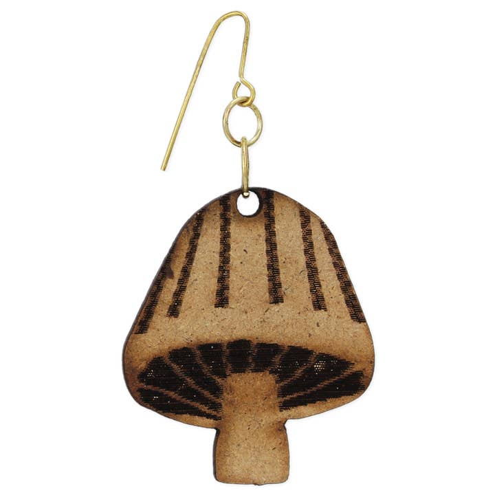 Brincos de Toadstool Burnt Wood Riscas por atacado de ZAD