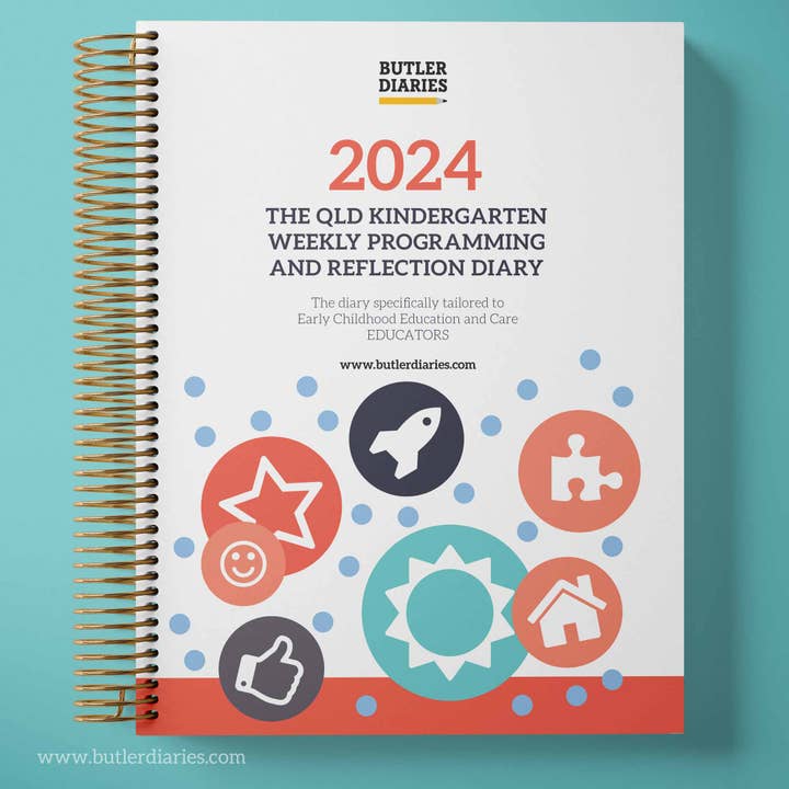 2024 QLD Kindy Weekly Programming & Reflection Diary - Hard Cover Spiral Bound for wholesale by Butler Diaries