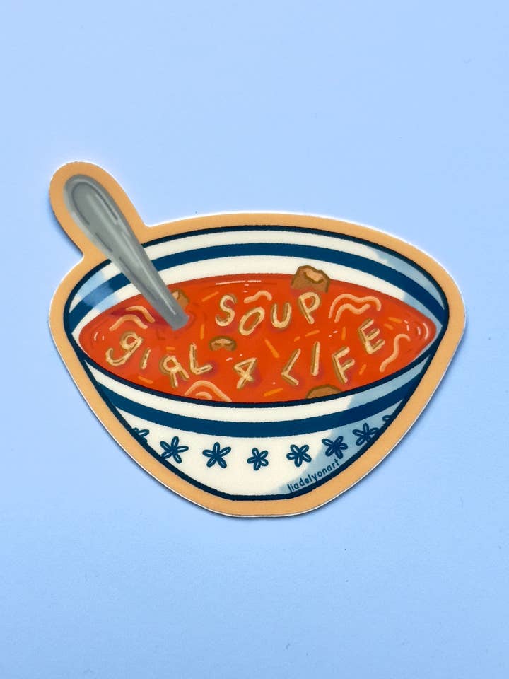 Suppe Mädchen Vinyl Aufkleber, 7,6 x 6,6 cm für den Großhandel von liadelyonart