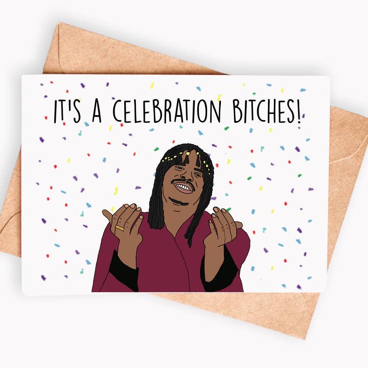 Funny Birthday card - It's a celebration bitches! for wholesale by Spicy Cards