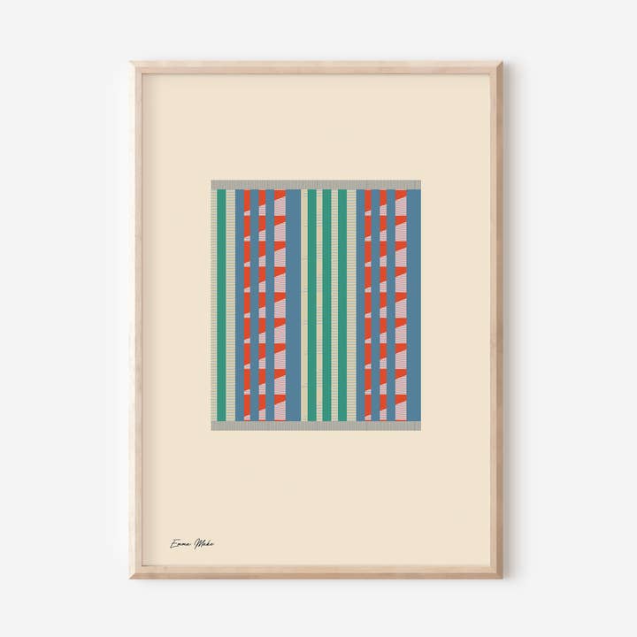 Stampa a righe in stile Bauhaus per la vendita all'ingrosso da parte di Emma Make