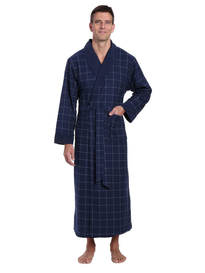 Noble Mount - Wholesale Robe – Men's - Men's Premium 100% Cotton Flannel Fleece Lined Robe58