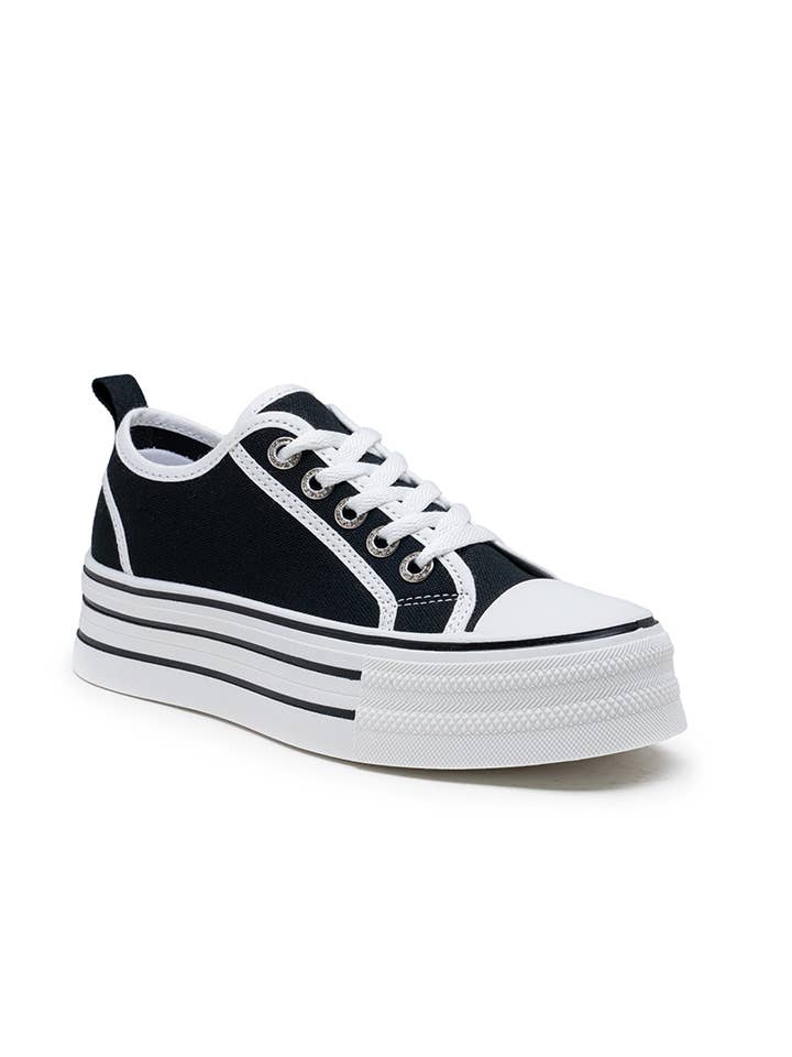 LADY GLORY - Wholesale Lifestyle Sneakers - Women's - Casual chic canvas platform sneakers1