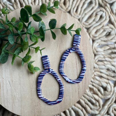 LeiClayCo - Wholesale Hoop Earrings - Buffalo Bills earrings, hoop clay earrings, bills mafia
