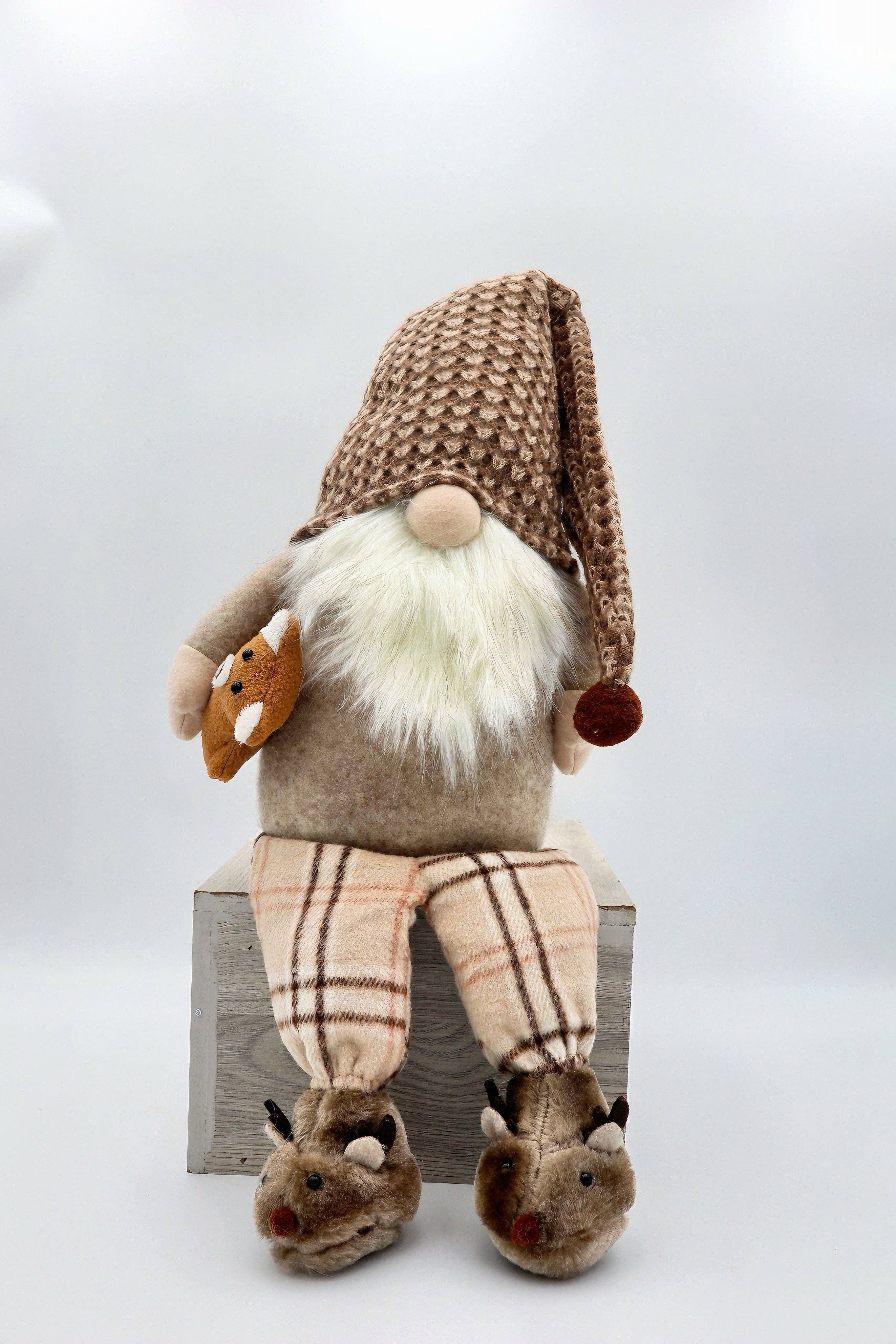 SWR trading LTD – wholesale Juldekoration – BEIGE TOMTE MED BJÖRN0