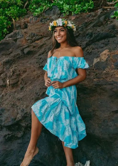 Angels by the Sea Hawaii - Wholesale Dress - Women's - Nalani Tropical Leaves Dress0