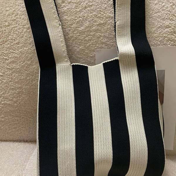 UZ Wholesale Store - Wholesale Tote bag – Women's - Contrast Color Striped Bags Woven Handbag6