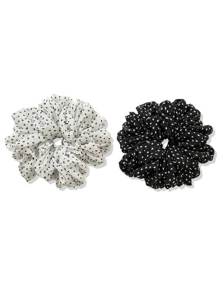 ..SI-26320 Oversized Fashion Chiffon Polka Dot Scrunchie for wholesale by 42POPS