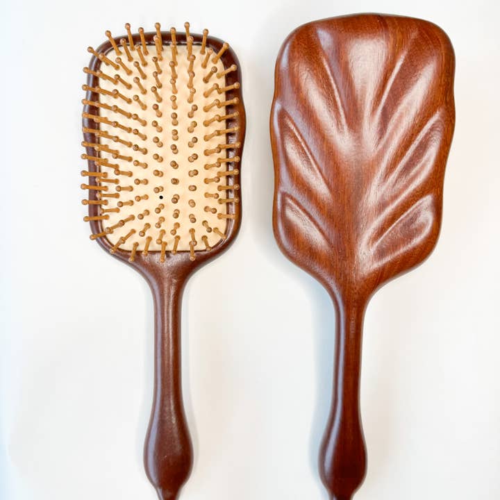 Smile Boutiques - Wholesale Hair Brush/Comb - Premium Rosewood Hair Brush with Natural Bamboo Bristles