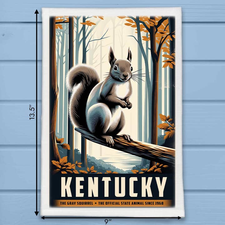 Asciugamano da cucina digitale vintage Kentucky State Animal per la vendita all'ingrosso da parte di ADDLE iNK