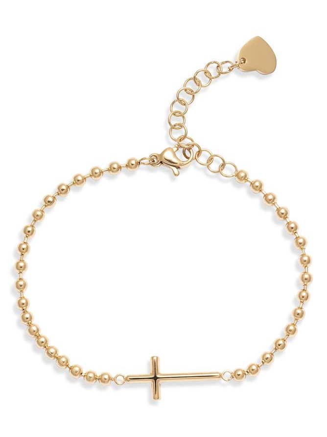 Bracelet à breloques croix pour la vente par Knotty Accessories