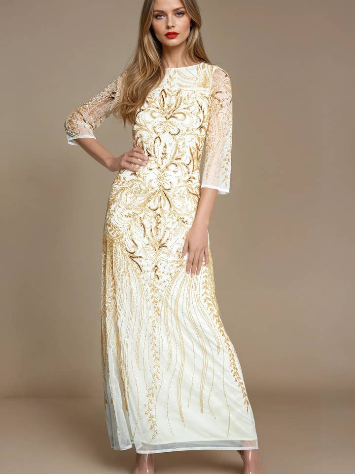 Tessy Embellished 1920s Modest Dress for wholesale by Jywal London®