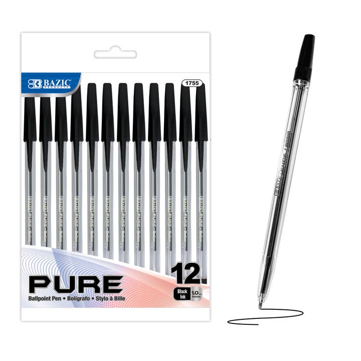 Stylo bâton noir pur (12/paquet) pour la vente par BAZIC Products