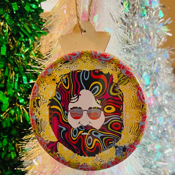 GRATEFUL DEAD JERRY GARCIA PSYCHEDELIC CHRISTMAS ORNAMENT for wholesale by Stuck On Joy