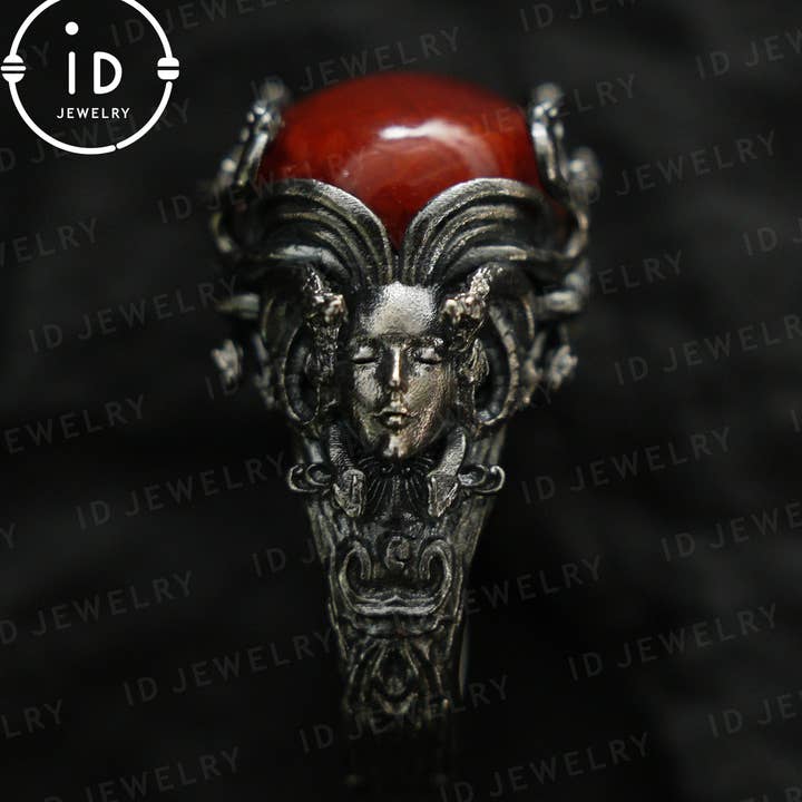 Handmade Gothic Ring | Mystical Jewelry with Agate | Baroque Style for wholesale by idjewelry