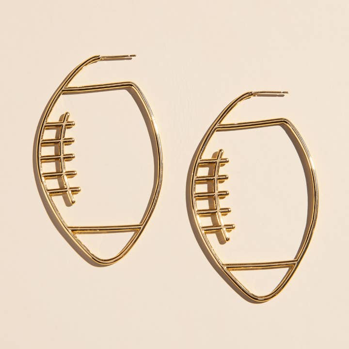 Gold Football Hoops for wholesale by Nickel and Suede