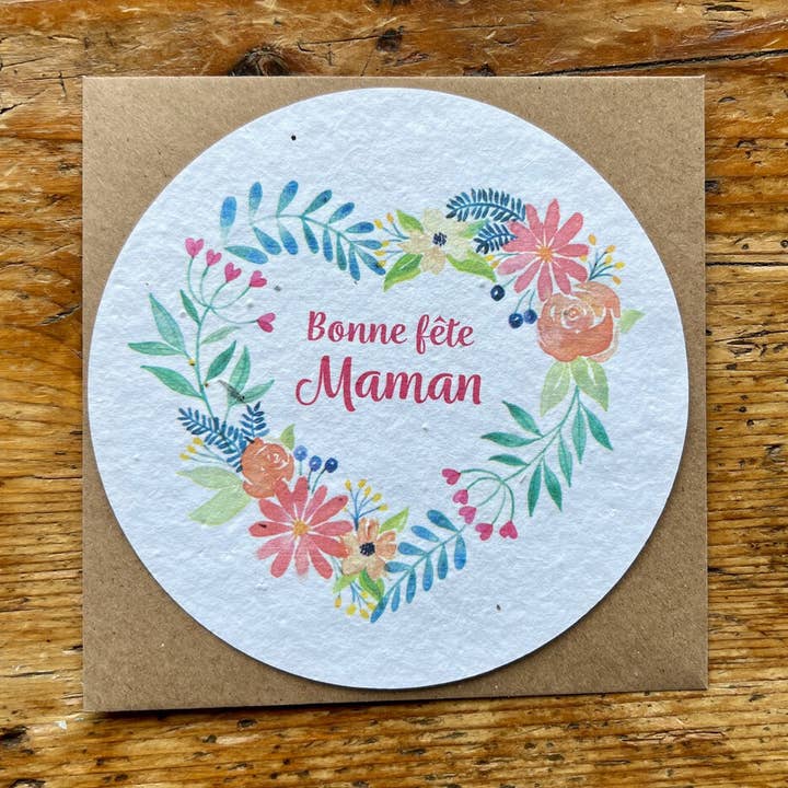 “Feliz Dia da Mãe” cartão redondo de sementeira por atacado de Les cartes de Lulu