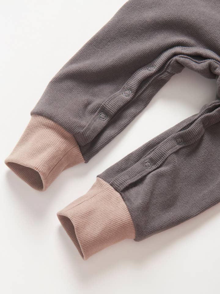 Little Bipsy - Wholesale Jumpsuit - Baby - Colorblock Ribbed Romper - Graphite6