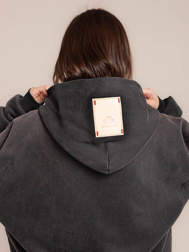 Yacht Club Black Double Layered Fleece Hoodie for wholesale on Faire