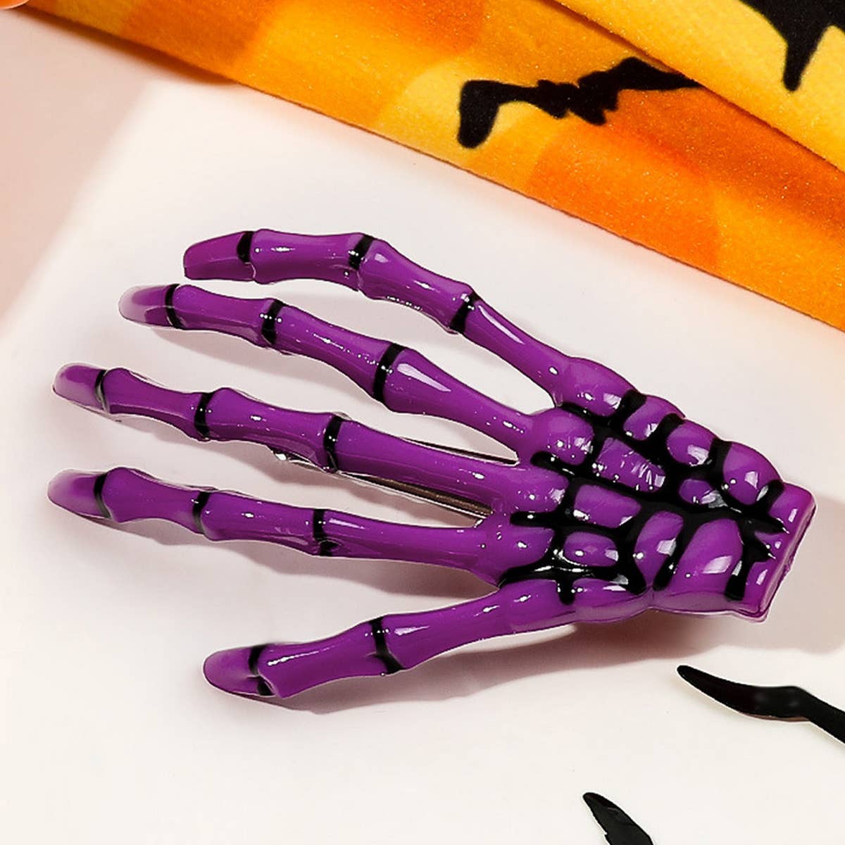 ACCITY - Wholesale Hair Clip - Women's - Halloween Skeleton Hand Hair Duckbill Clip_CWAHA16434