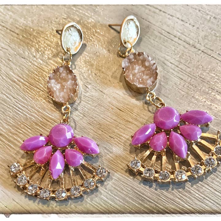 Lustres roxos brilhantes por atacado de JAG/ged Edge Jewelry