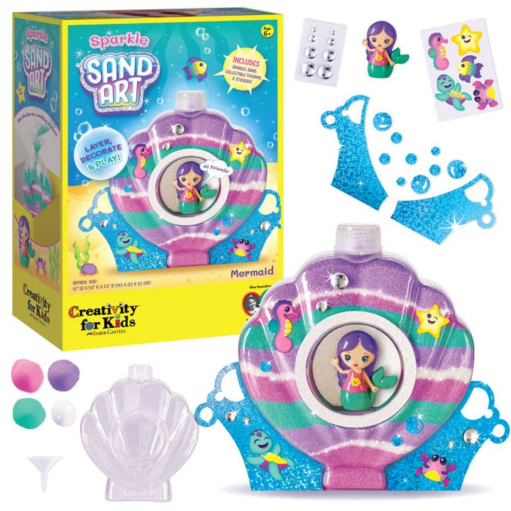 Faber-Castell / Creativity for Kids - Wholesale DIY Craft Kit - Kids - Sparkle Sand Art Mermaid DIY Craft Kit for Kids