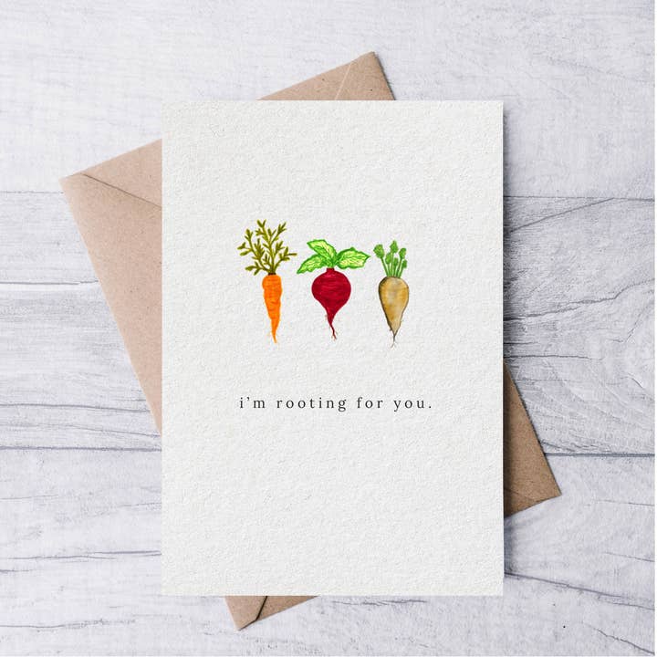 i'm rooting for you encouragement card for wholesale by la nouille studio