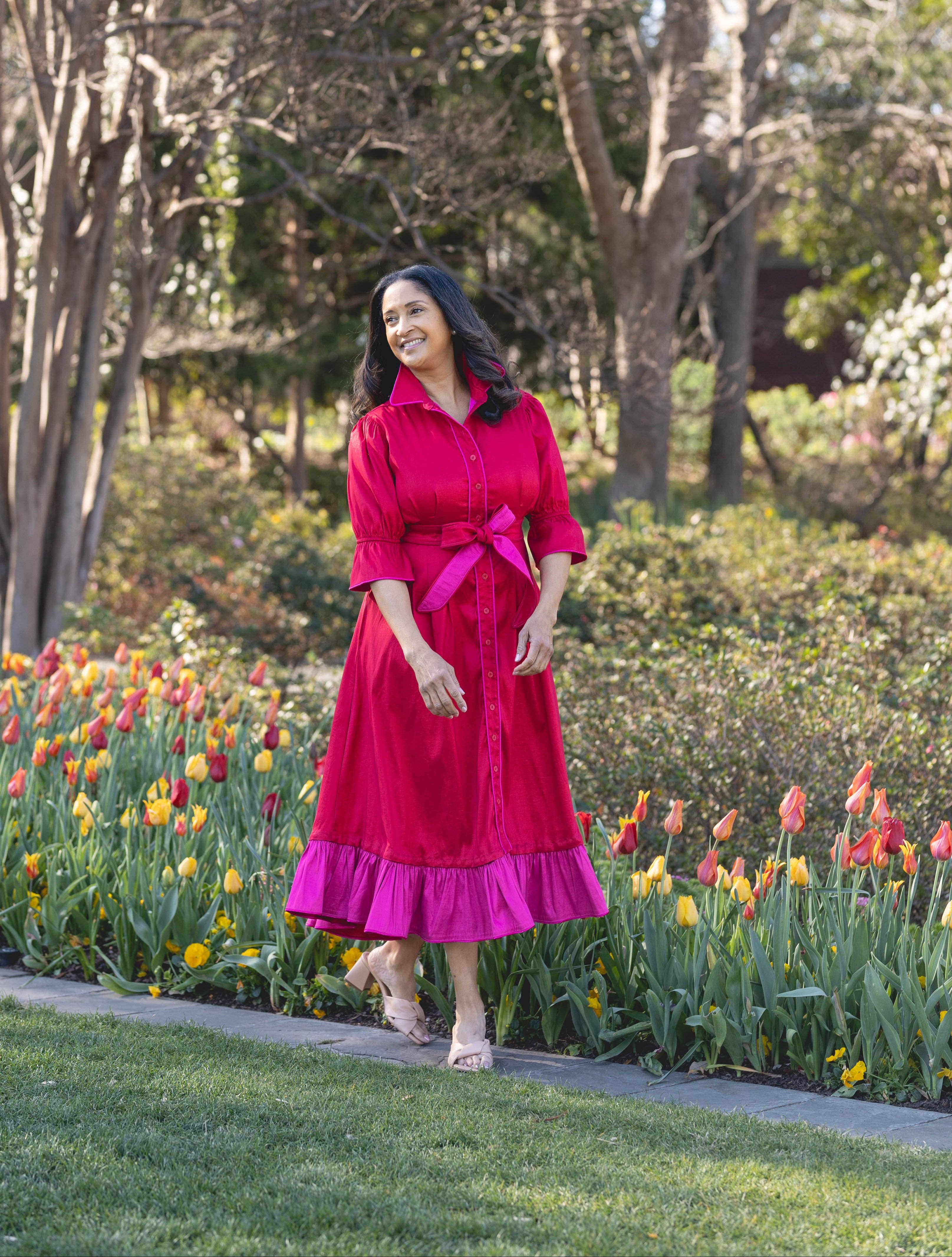 Kim Lolley Designs - Venta al por mayor Vestido - Mujer - VESTIDO CAROL EN ROJO/FUCSIA8