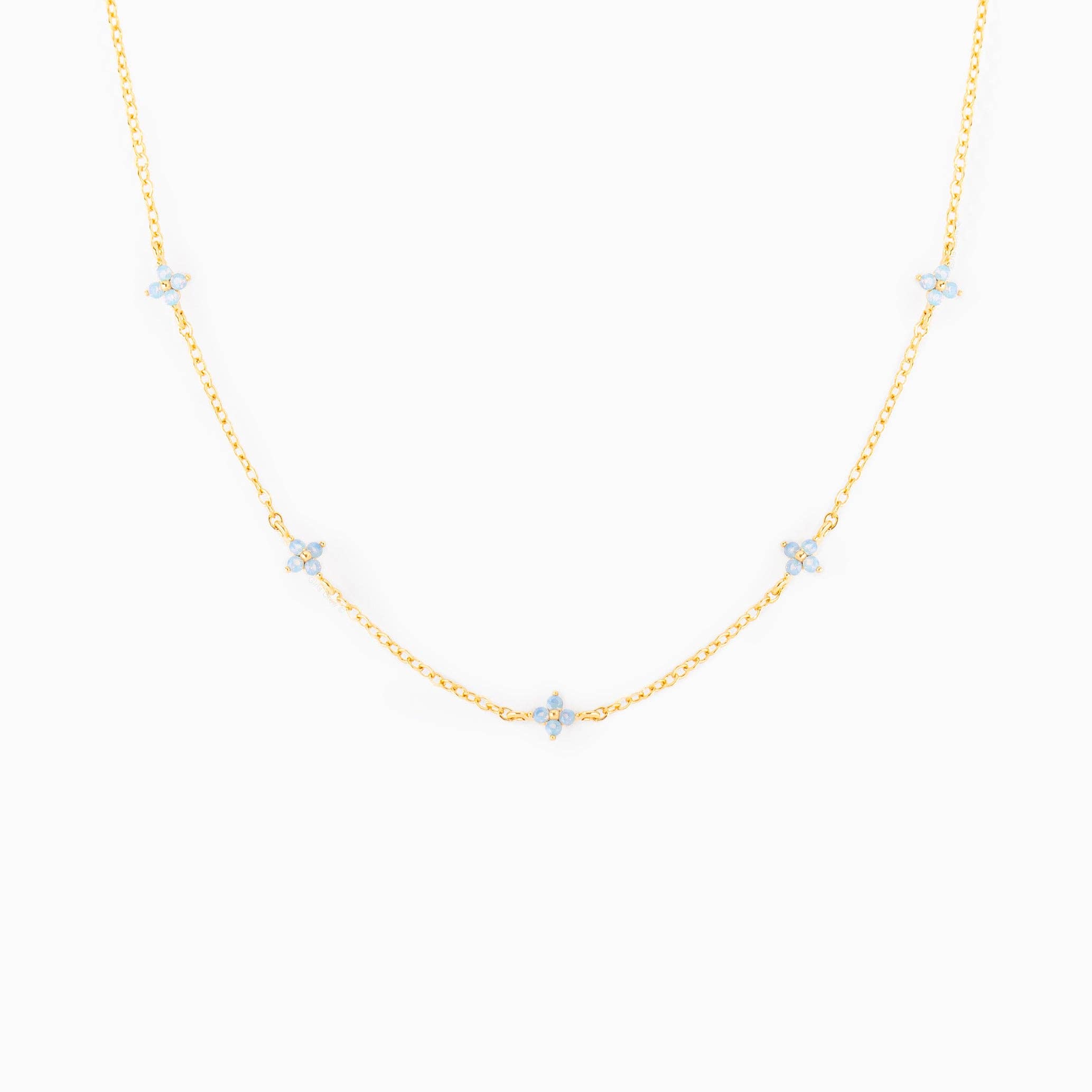 Girls Crew - Wholesale Pendant/Charm Necklace - Blue Blossom Love Necklace0