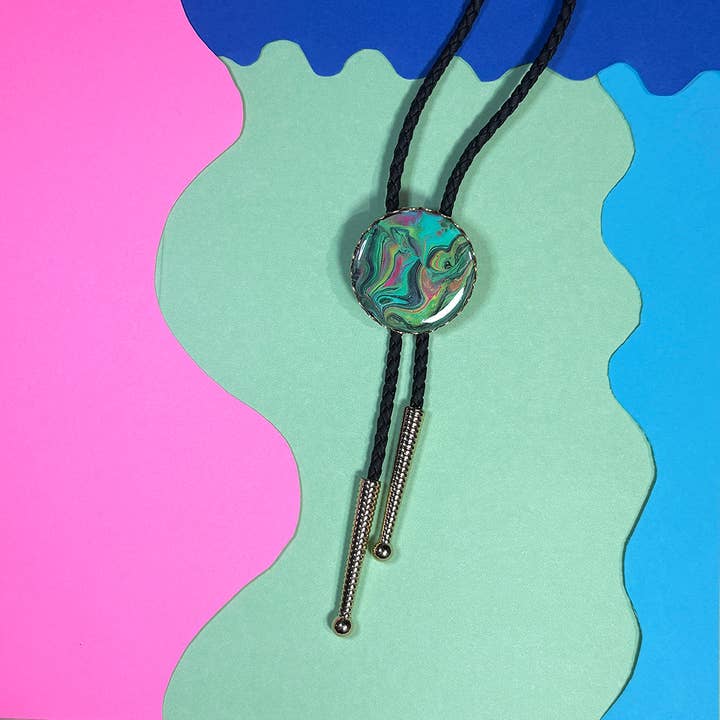 Trippy Bolo Tie Necklace for wholesale by Audacious Studio