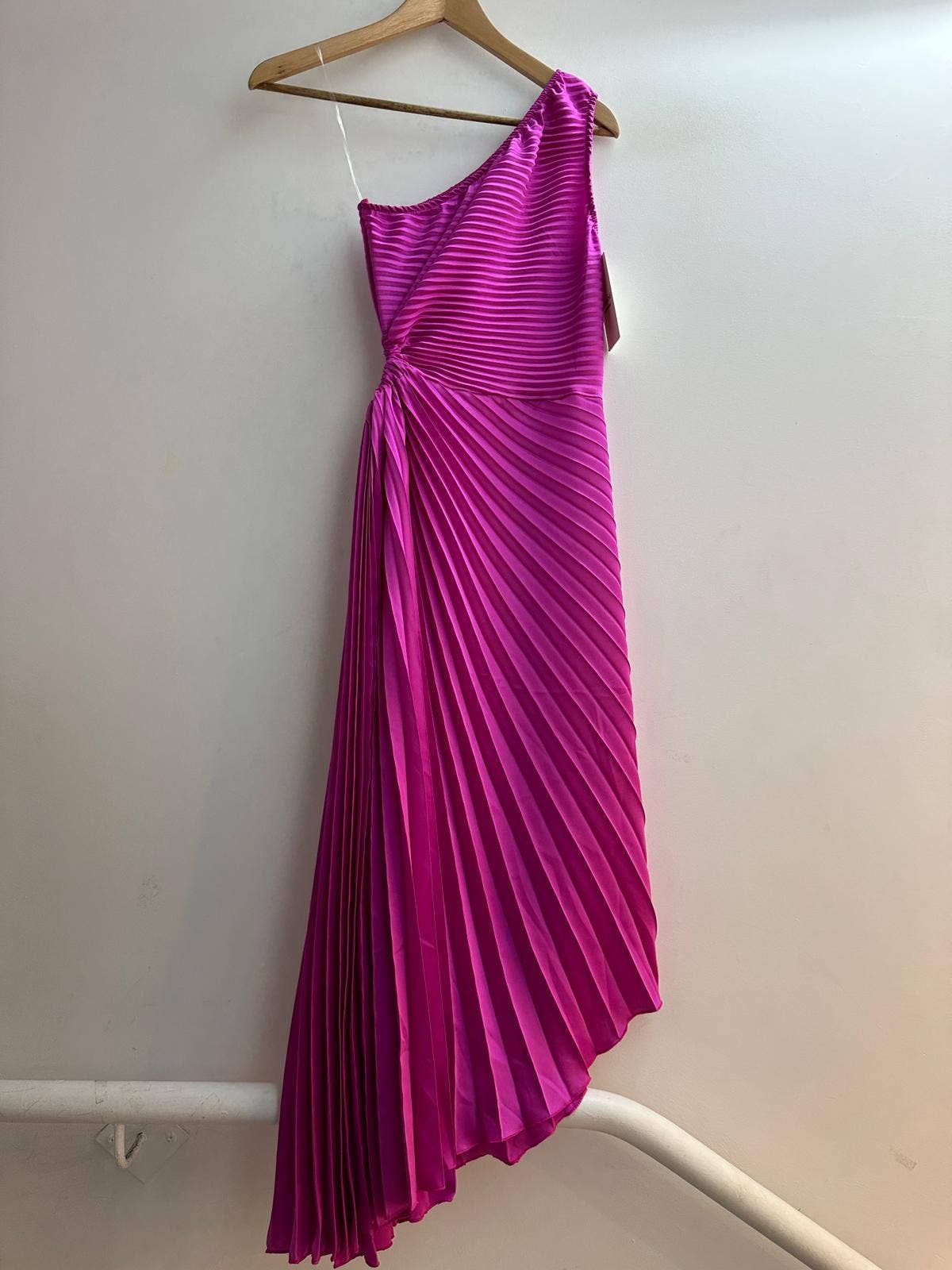 LORIANE – Vestido - Mulher por atacado – Vestido longo assimétrico plissado21