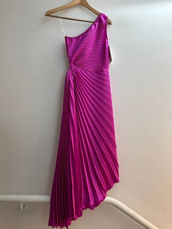 LORIANE - Wholesale Dress - Women's - 10255U Asymmetrical pleated long dress12