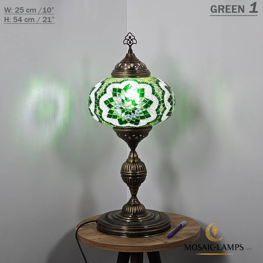 Mosaic Lamps - Wholesale Accent/Desk Lamp - 10+ Colors - Turkish Mosaic X Large Globe Table Lamp, Marrak22