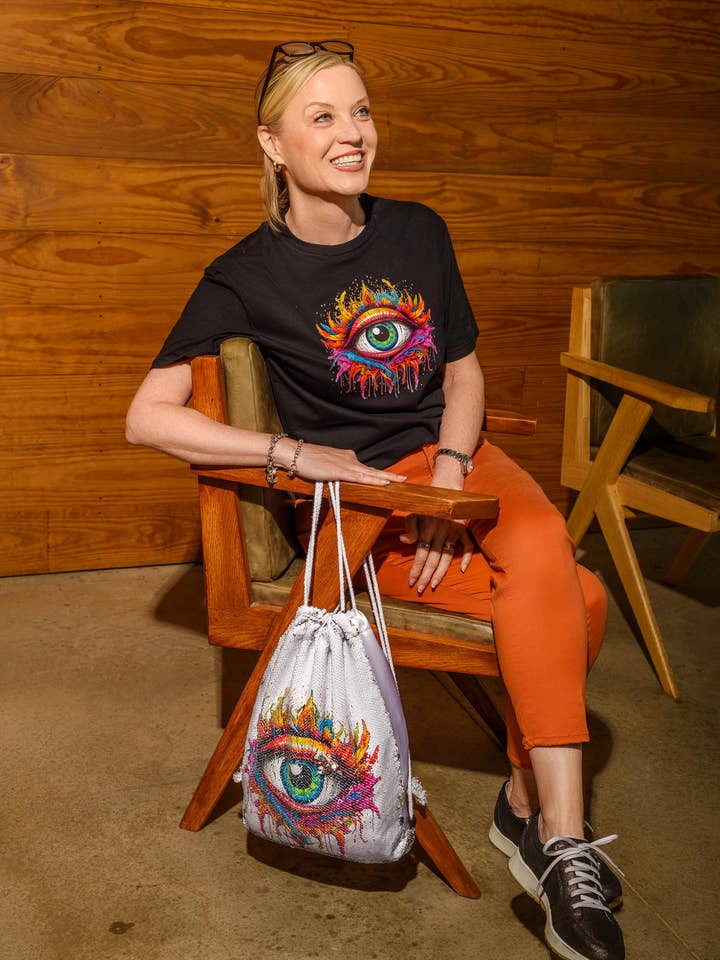 Rainbow ReTina Psychedelic Eye Graphic Tee or Hoodie | Gifts for wholesale by The 1322 Designs