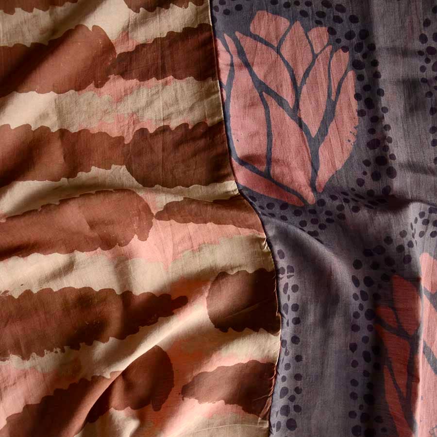 Ichcha - Wholesale Bandana - Women's - Two Tone Bandana Cotton Silk Block Print Head Scarf | Harper2