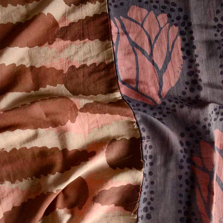 Ichcha - Wholesale Bandana - Women's - Two Tone Bandana Cotton Silk Block Print Head Scarf | Harper2