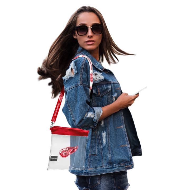 Little Earth Productions - Wholesale Crossbody Bag - Women's - NHL Detroit Red Wings Clear Pattern Strap Bag