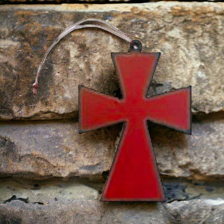 Kreuzverzierung Religiöser inspirierender Magnet rustikales Metall für den Großhandel von Iron Jewel