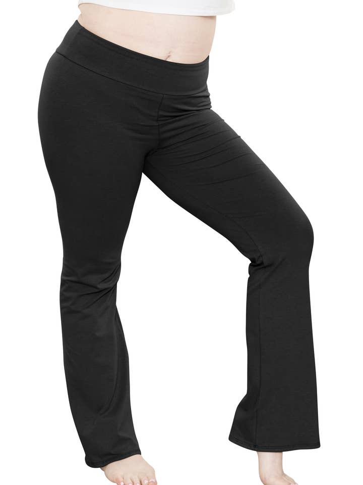 Women Plus Size High Waist Cotton Bootcut Yoga Pants for wholesale by Stretch Is Comfort
