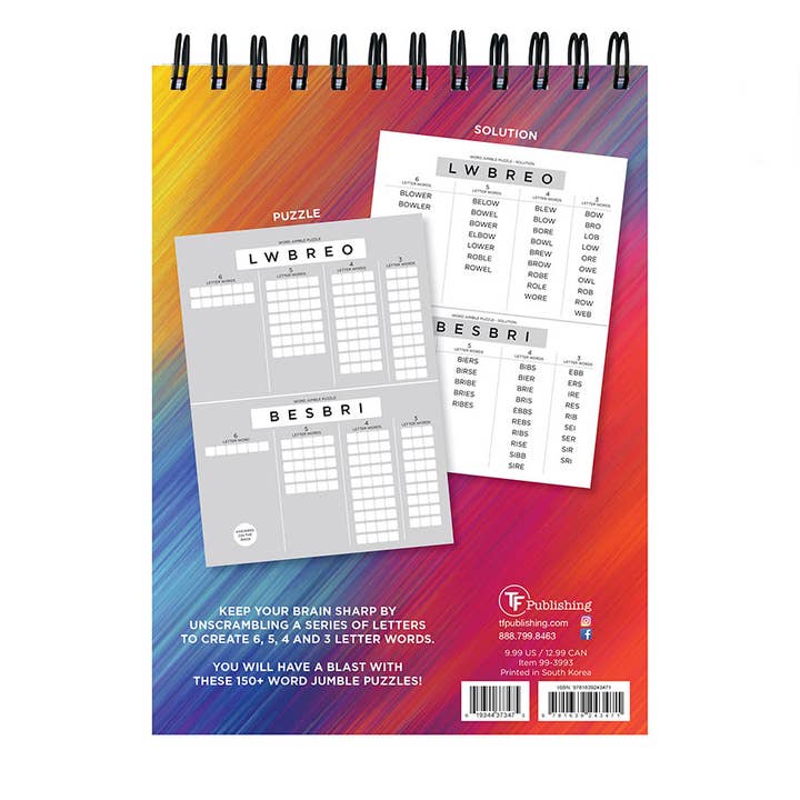 TF Publishing - Paper Goods - Vendita all'ingrosso Puzzle - Adulti - Blocco puzzle a spirale del libro puzzle di parole Jumble2