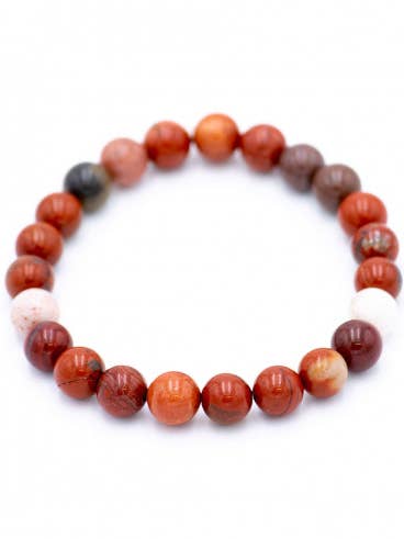 Pulseira Jasper Vermelho Elástico por atacado de Kimago Look